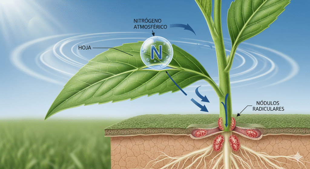 infografía sobre la absorcion de nitrogeno atmosferico